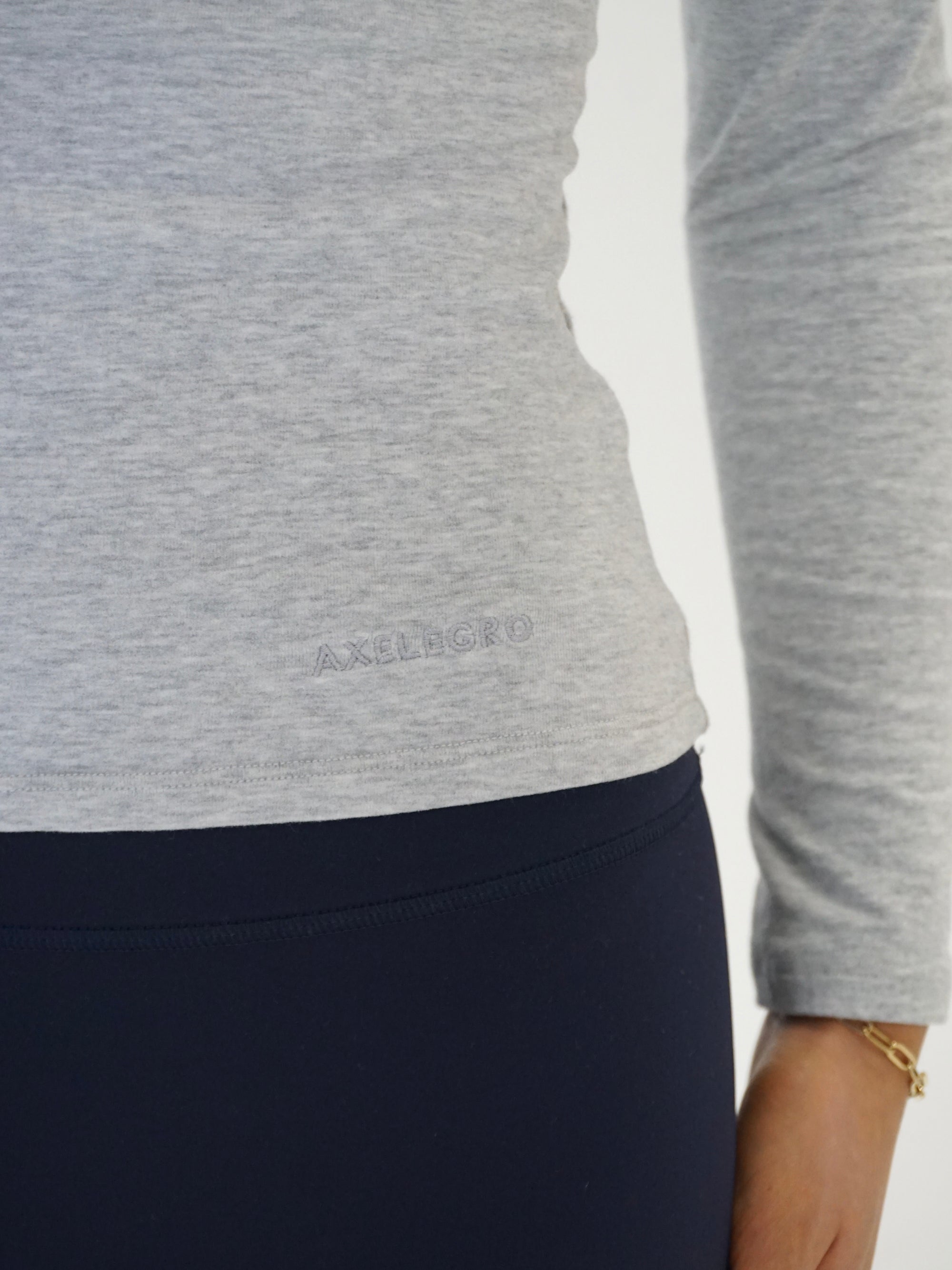 Essential Sculpting Cotton Long Sleeve Top - Grey Marl