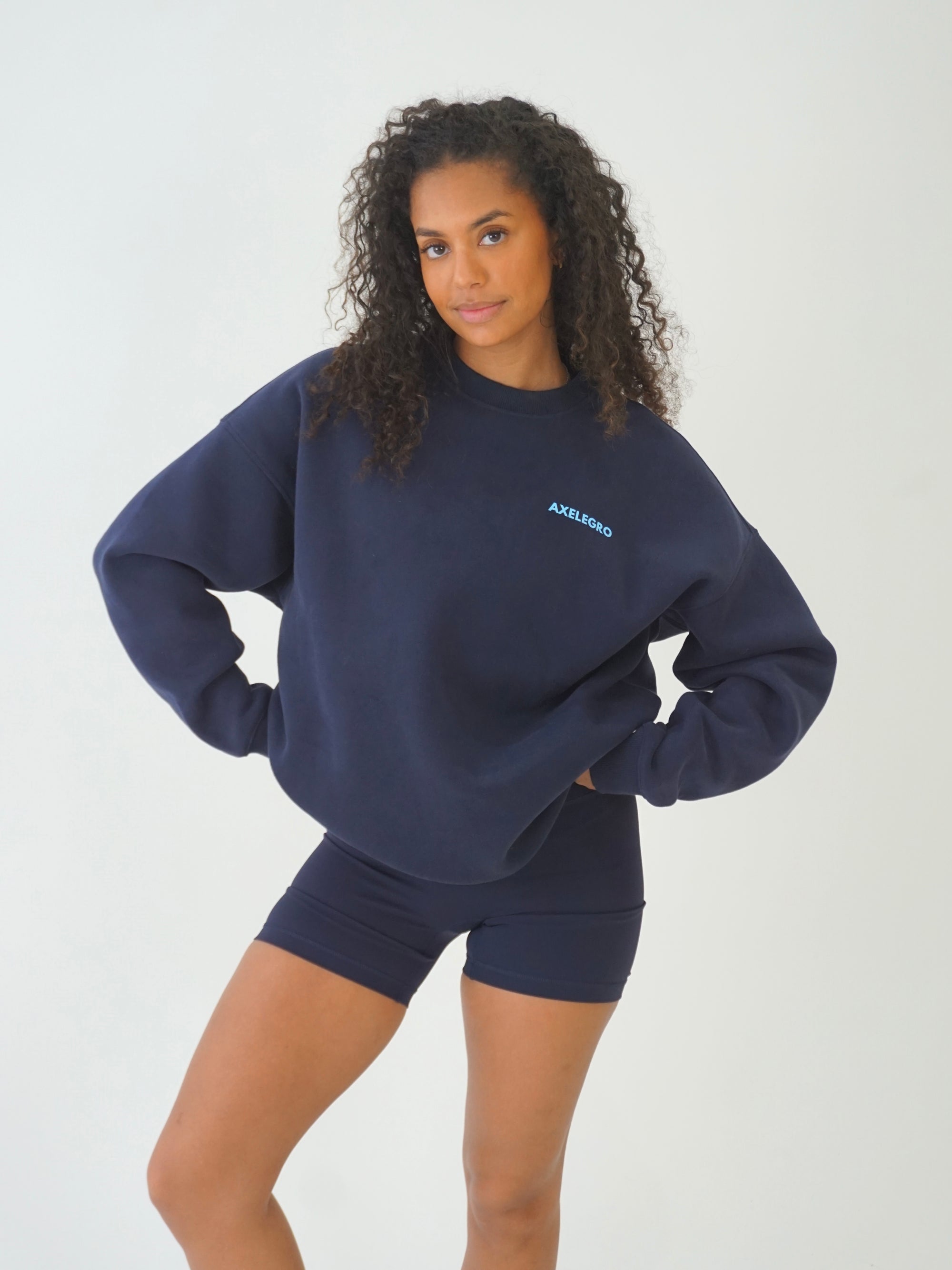 Premium Essential Axelegro Sweatshirt - Navy/Baby Blue