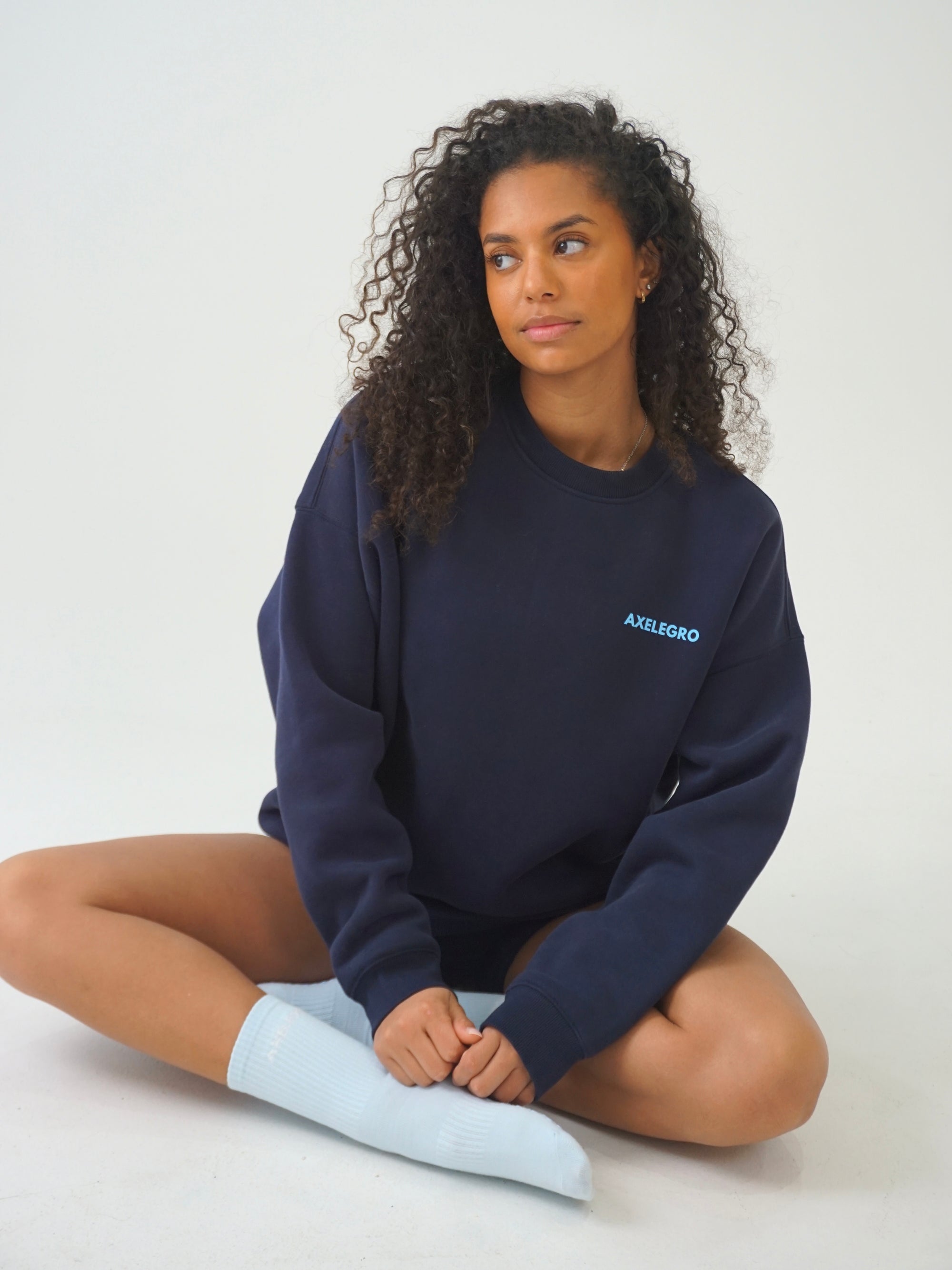 Premium Essential Axelegro Sweatshirt - Navy/Baby Blue