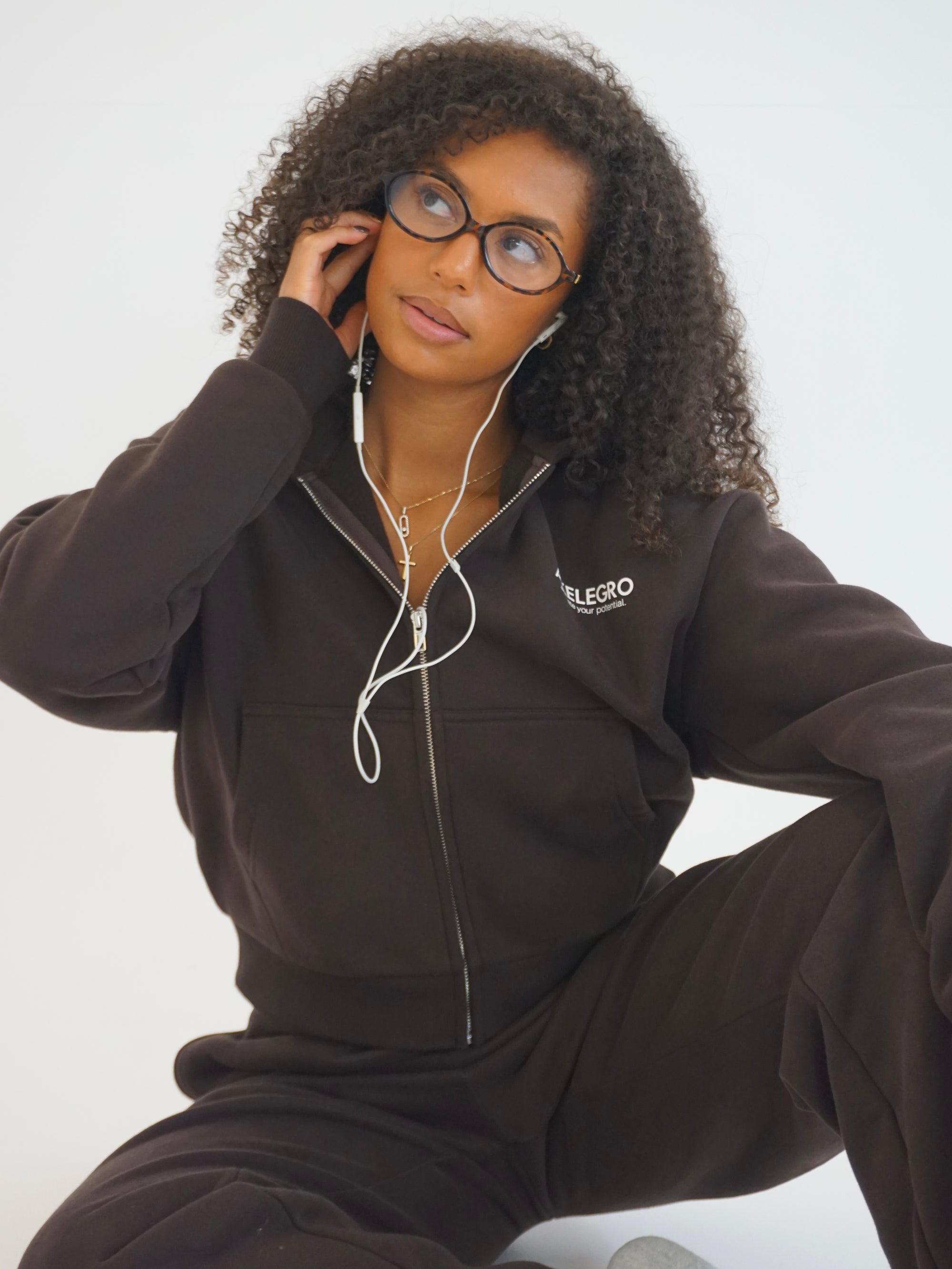 PRE-ORDER Premium Essential Axelegro Zip Hoodie - Brown