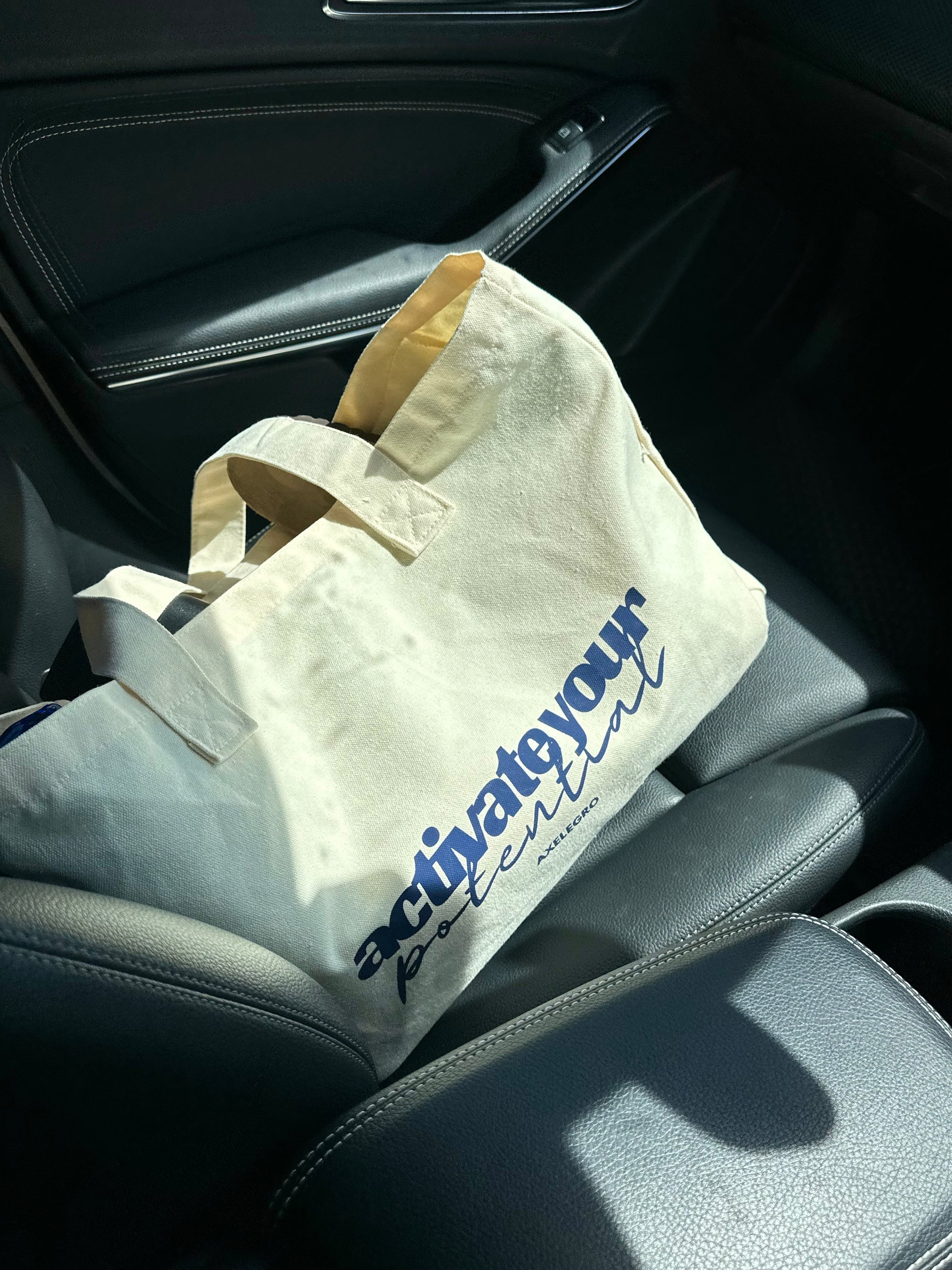 Activate Your Potential Canvas Tote Bag - Beige/Navy