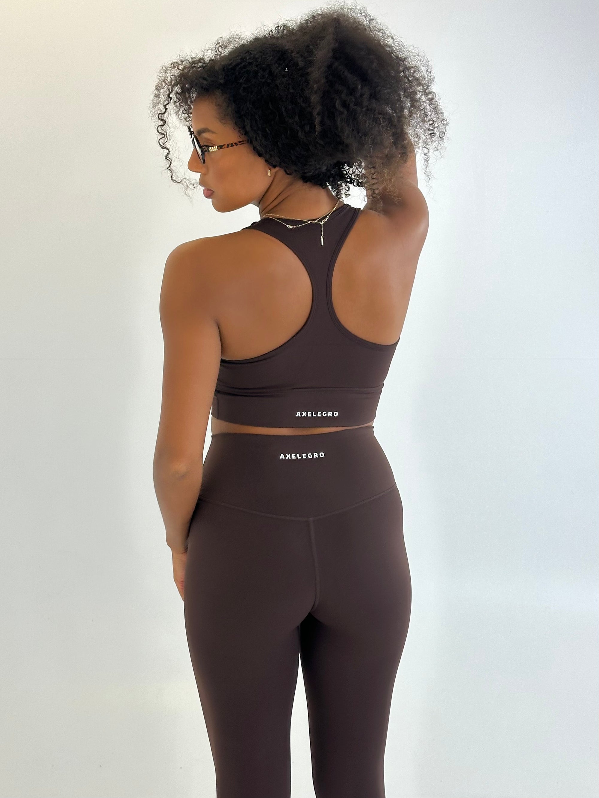 Essential Racer Back Sports Bra - Espresso