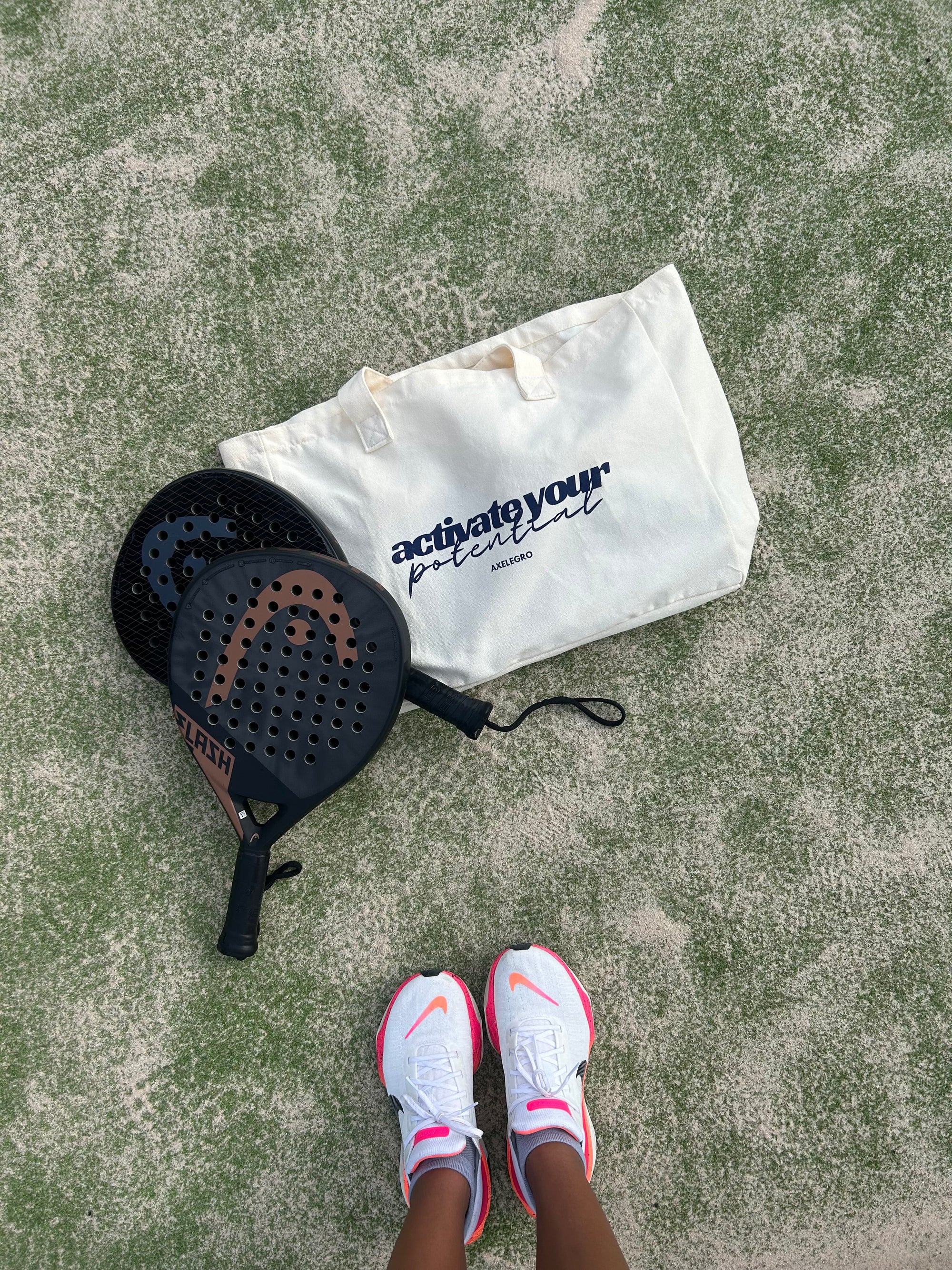 Activate Your Potential Canvas Tote Bag - Beige/Navy